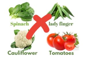 which Vegetables not eat with kidney stome